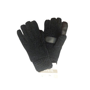 Isotoner Signature Black Chenille Cable-Knit Gloves Sz One Size NWT
